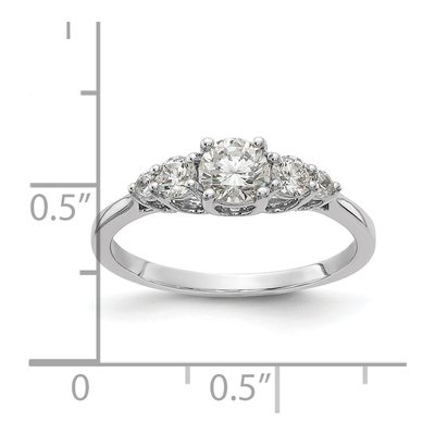 14K White Gold 3-Stone Diamond Engagement Ring Semi-Mount – view 8
