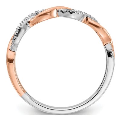 14K Two-Tone Gold 1/8 ct tw Lab-Grown Diamond Wedding Band – view 4