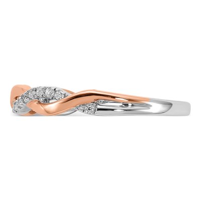 14K Two-Tone Gold 1/8 ct tw Lab-Grown Diamond Wedding Band – view 5