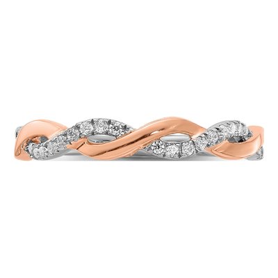 14K Two-Tone Gold 1/8 ct tw Lab-Grown Diamond Wedding Band – view 6