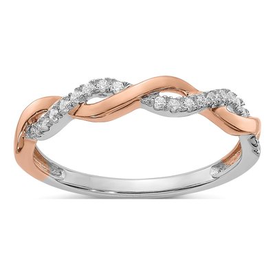 14K Two-Tone Gold 1/8 ct tw Lab-Grown Diamond Wedding Band