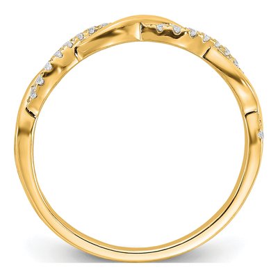 14K Yellow Gold 1/8 ct tw Diamond Criss-Cross Wedding Band – view 2