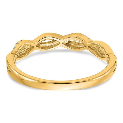 14K Yellow Gold 1/8 ct tw Diamond Criss-Cross Wedding Band – view 5