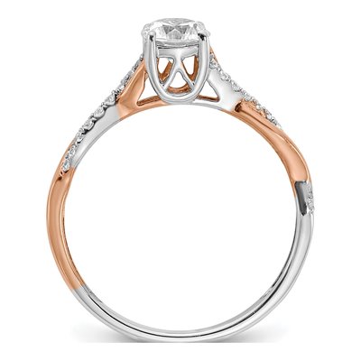 14K Two-Tone Gold Criss-Cross Diamond Engagement Ring Semi-Mount – view 2