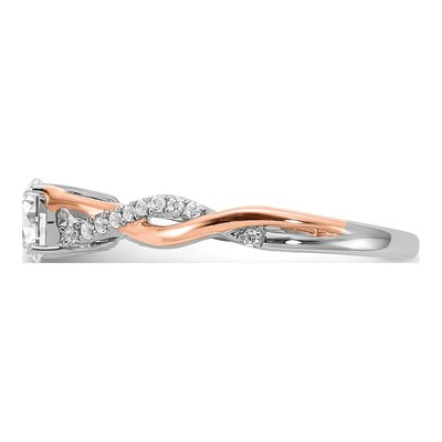 14K Two-Tone Gold Criss-Cross Diamond Engagement Ring Semi-Mount – view 3