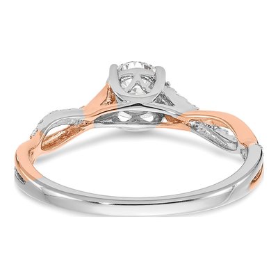 14K Two-Tone Gold Criss-Cross Diamond Engagement Ring Semi-Mount – view 5