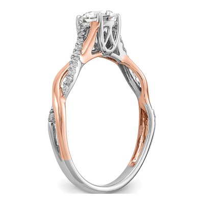 14K Two-Tone Gold Criss-Cross Diamond Engagement Ring Semi-Mount – view 6