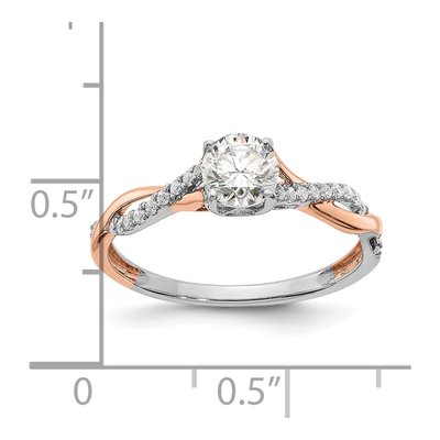 14K Two-Tone Gold Criss-Cross Diamond Engagement Ring Semi-Mount – view 8