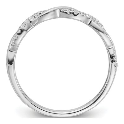 10K White Gold 1/8 ct tw Lab-Grown Diamond Twist Wedding Band – view 3
