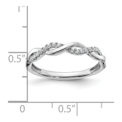 10K White Gold 1/8 ct tw Lab-Grown Diamond Twist Wedding Band – view 4