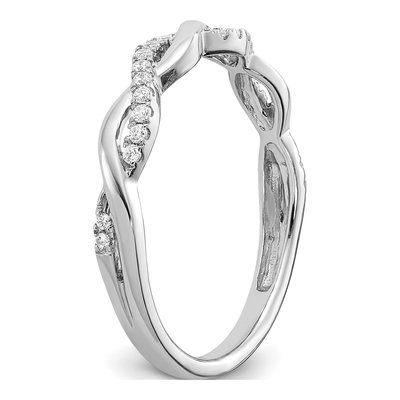 10K White Gold 1/8 ct tw Lab-Grown Diamond Twist Wedding Band – view 8