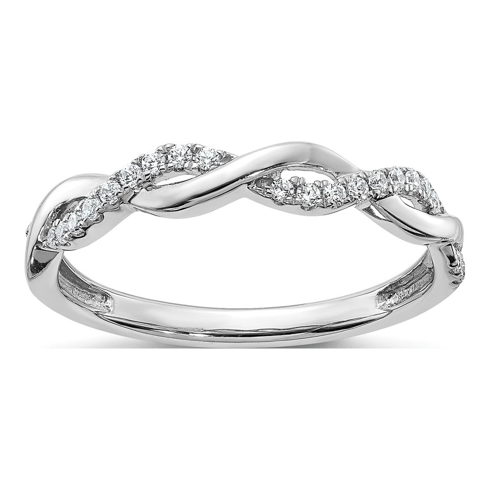10K White Gold 1/8 ct tw Lab-Grown Diamond Twist Wedding Band