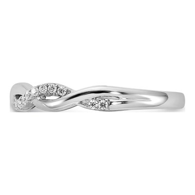 14K White Gold 1/8 ct tw Diamond Twist Wedding Band – view 4