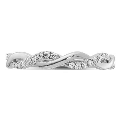 14K White Gold 1/8 ct tw Diamond Twist Wedding Band – view 5