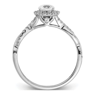 10K White Gold 5/8 ct tw Lab-Grown Diamond Eternal Promise Halo Engagement Ring – view 3