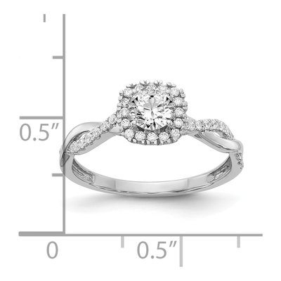 10K White Gold 5/8 ct tw Lab-Grown Diamond Eternal Promise Halo Engagement Ring – view 4
