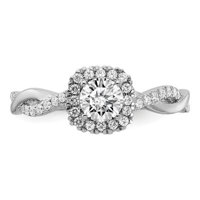 10K White Gold 5/8 ct tw Lab-Grown Diamond Eternal Promise Halo Engagement Ring – view 6