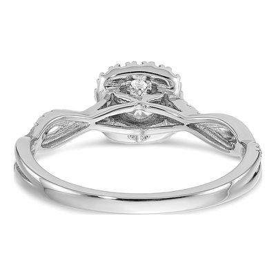 10K White Gold 5/8 ct tw Lab-Grown Diamond Eternal Promise Halo Engagement Ring – view 7
