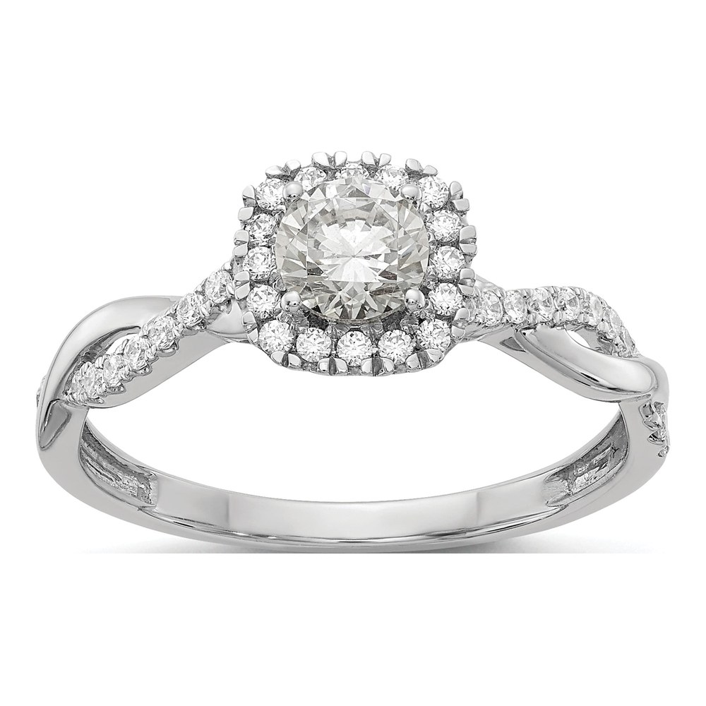 10K White Gold 5/8 ct tw Lab-Grown Diamond Eternal Promise Halo Engagement Ring