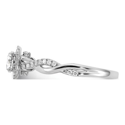 14K White Gold Halo Twist Engagement Ring Semi-Mount – view 4