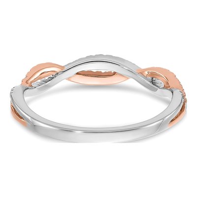 14K Two-Tone Gold 1/4 ct tw Criss-Cross Diamond Wedding Band – view 6