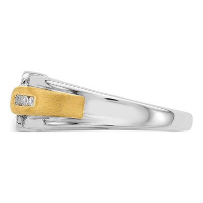 14K Two-Tone Gold 1/10 ct tw Onyx & Diamond Octagon Ring – view 5