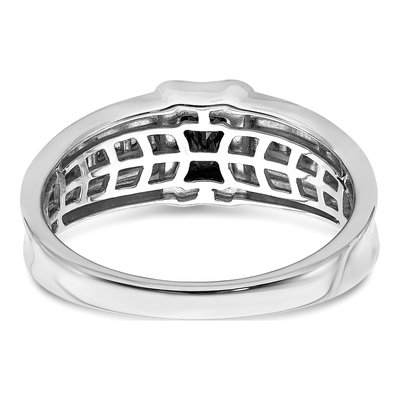 14K Two-Tone Gold 1/10 ct tw Onyx & Diamond Octagon Ring – view 7