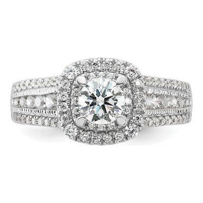 14K White Gold Diamond Engagement Ring Semi-Mount – view 4