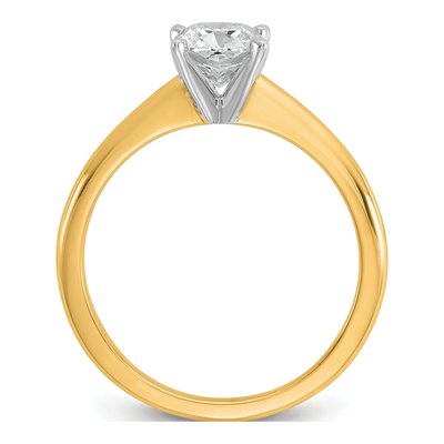 14K Two-Tone Gold Cushion Solitaire Ring Mounting – view 3
