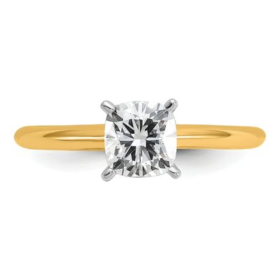 14K Two-Tone Gold Cushion Solitaire Ring Mounting – view 5