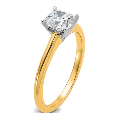 14K Two-Tone Gold Cushion Solitaire Ring Mounting – view 6