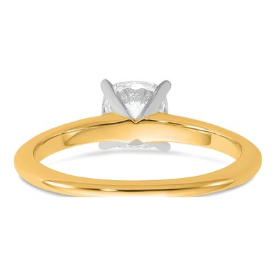 14K Two-Tone Gold Cushion Solitaire Ring Mounting – view 7
