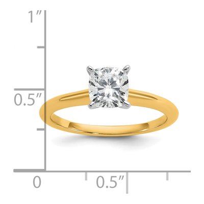 14K Two-Tone Gold Cushion Solitaire Ring Mounting – view 8