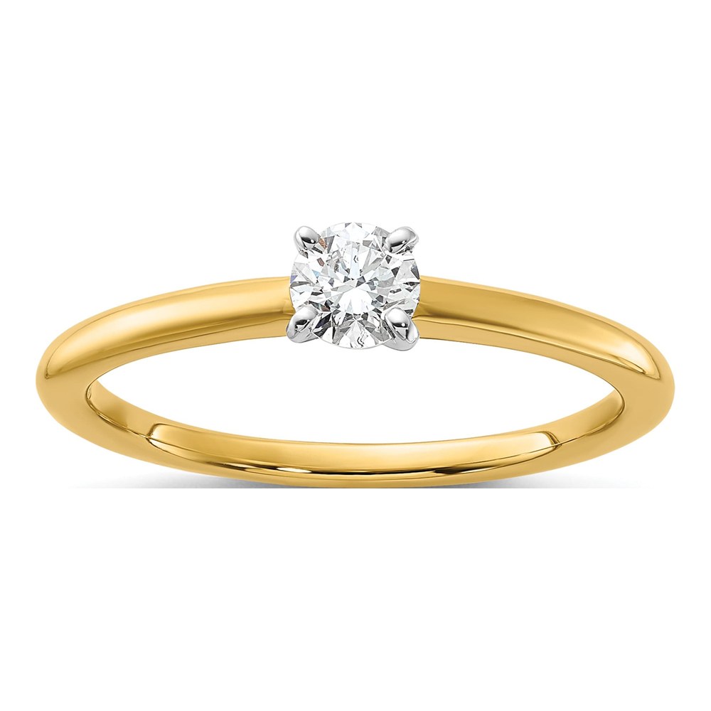 14K Two-Tone Gold 1/4 ct tw Lab-Grown Diamond Solitaire Engagement Ring