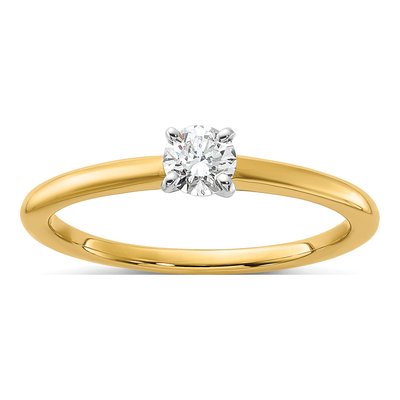14K Two-Tone Gold 1/4 ct tw Lab-Grown Diamond Solitaire Engagement Ring
