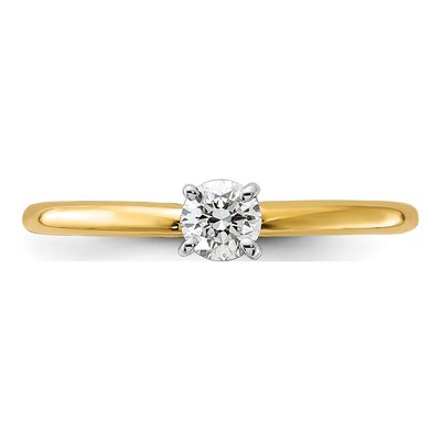 14K Two-Tone Gold 1/4 ct tw Lab-Grown Diamond Solitaire Engagement Ring – view 5