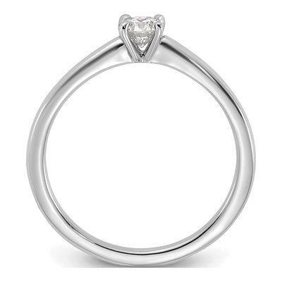 14K White Gold 1/4 ct tw Lab-Grown Diamond Round DEF Solitaire Prong Engagement Ring – view 3