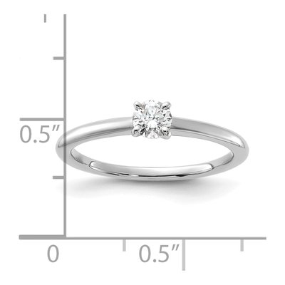 14K White Gold 1/4 ct tw Lab-Grown Diamond Round Solitaire Prong Engagement Ring – view 8