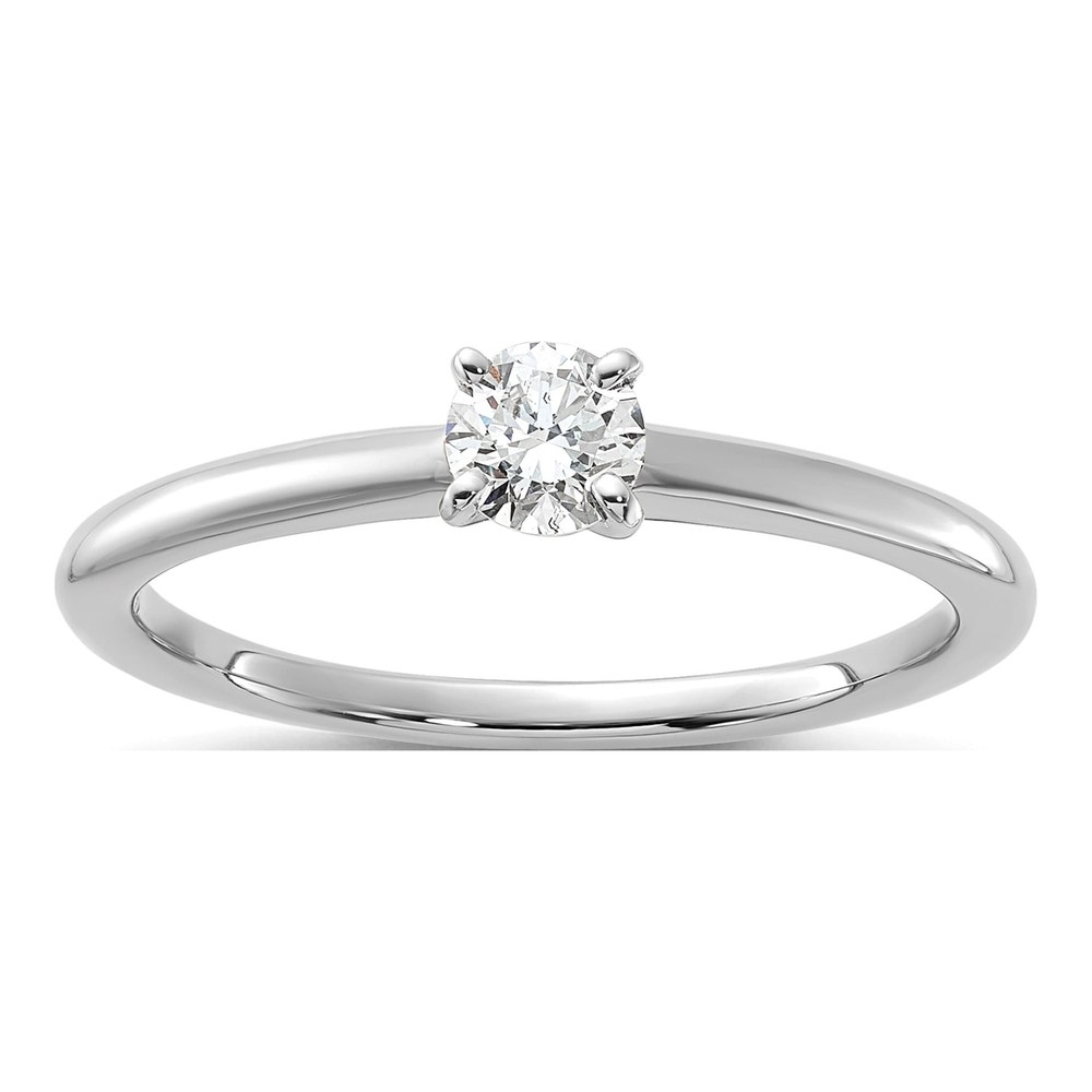 14K White Gold 1/4 ct tw Lab-Grown Diamond Round Solitaire Prong Engagement Ring