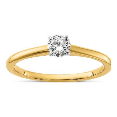 14K Two-Tone Gold 1/3 ct tw Lab-Grown Diamond Solitaire Engagement Ring
