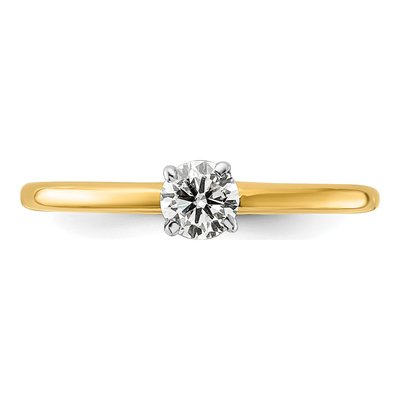 14K Two-Tone Gold 1/3 ct tw Lab-Grown Diamond Solitaire Engagement Ring – view 5