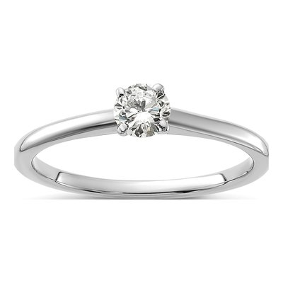 14K White Gold 1/3 ct tw Lab-Grown Diamond Solitaire Engagement Ring