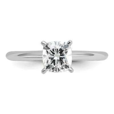 14K White Gold Cushion Solitaire Ring Mounting – view 5