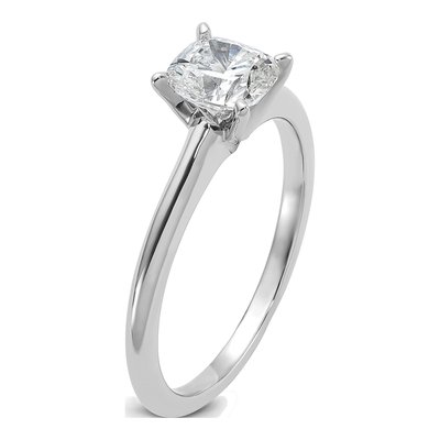 14K White Gold Cushion Solitaire Ring Mounting – view 6