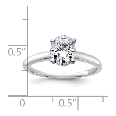 14K White Gold Oval Solitaire Ring Mounting – view 3
