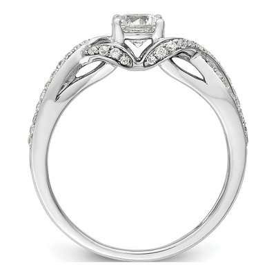 10K White Gold 3/4 ct tw Lab-Grown Diamond Twist Bypass Engagement Ring – view 2