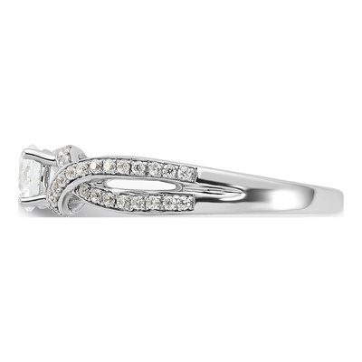 10K White Gold 3/4 ct tw Lab-Grown Diamond Twist Bypass Engagement Ring – view 3