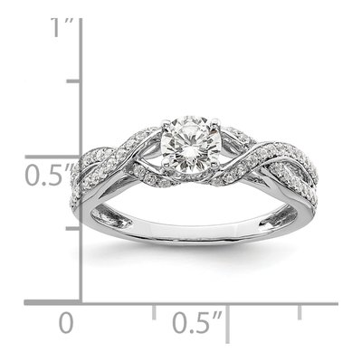 10K White Gold 3/4 ct tw Lab-Grown Diamond Twist Bypass Engagement Ring – view 4