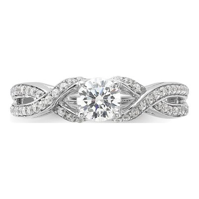10K White Gold 3/4 ct tw Lab-Grown Diamond Twist Bypass Engagement Ring – view 6