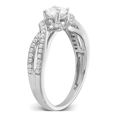 10K White Gold 3/4 ct tw Lab-Grown Diamond Twist Bypass Engagement Ring – view 8